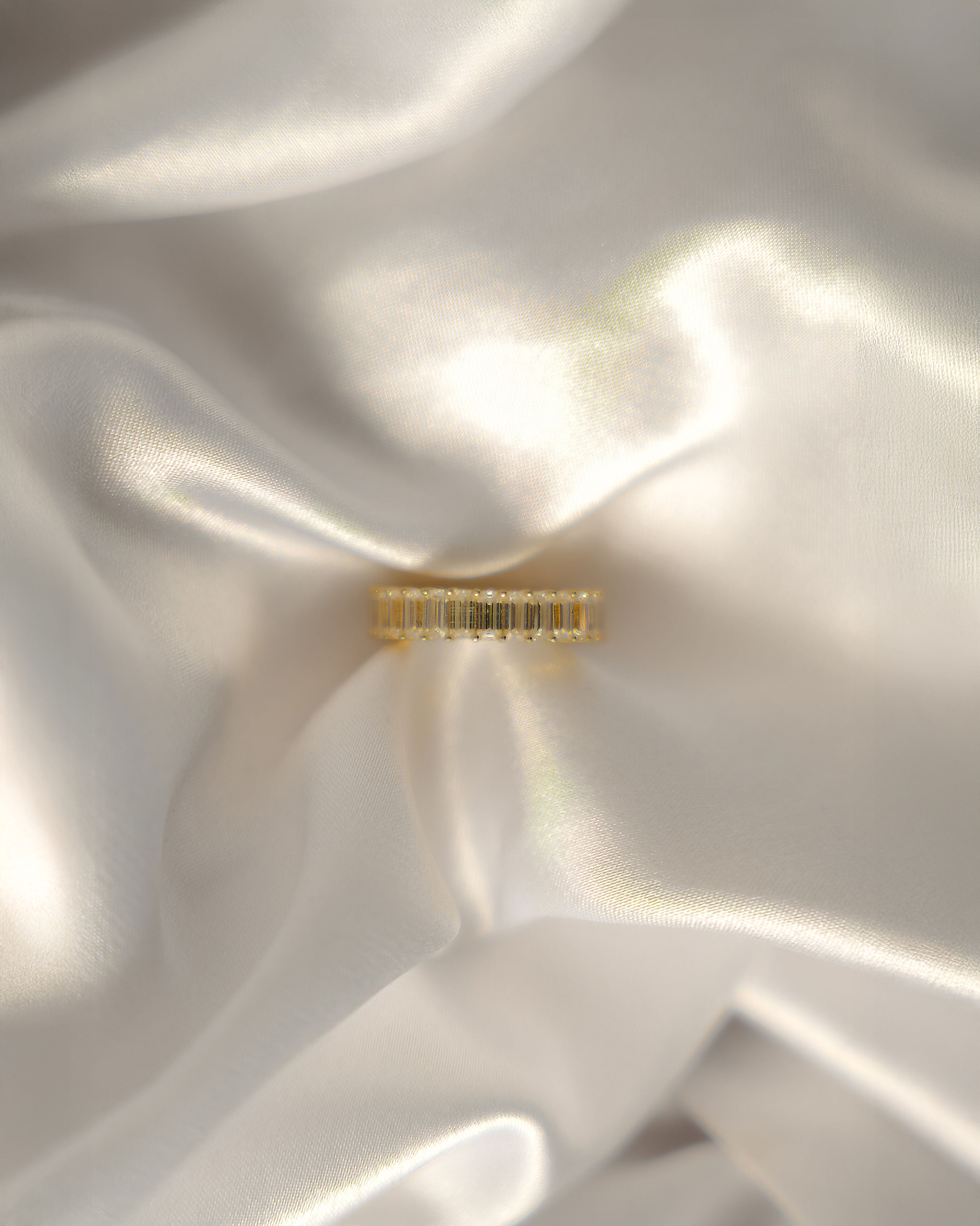 Emerald cut - Wedding Band Moissanite - S952 - Gold plated