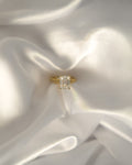 Emerald Cut -Moissanite Solitaire ring gold - S952